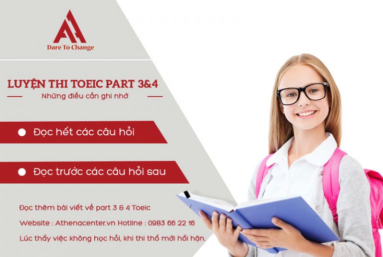 luyện thi toeic part 3 và 4 - anh ngữ athena